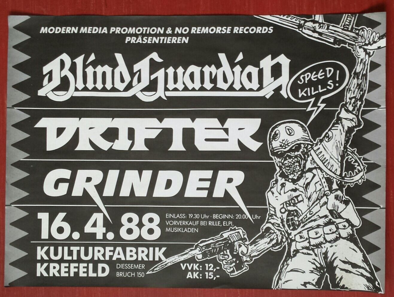 Foto & Immagini: Blind Guardian - Drifter - Grinder - Konzertplakat  16.04.88 – Usato da Uster venduto da Zardodel