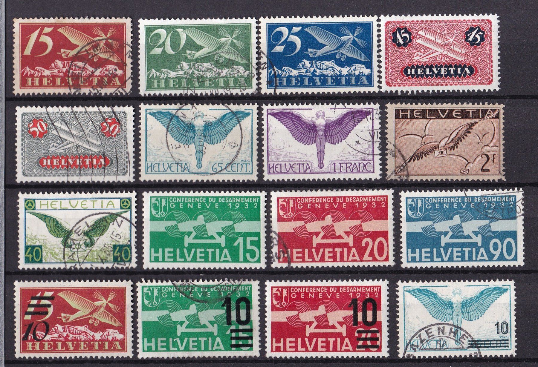 Tutti i francobolli: CH Briefmarken Lot "Flugpost" ab 1923 – Usato da Münchwilen AG venduto da Nesar