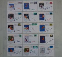 15 Sonderbriefe mit echten Unterschriften der Sportler