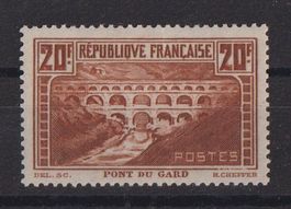 Frankreich 1929: 20 Fr. Bauwerke ** - Papierbruch