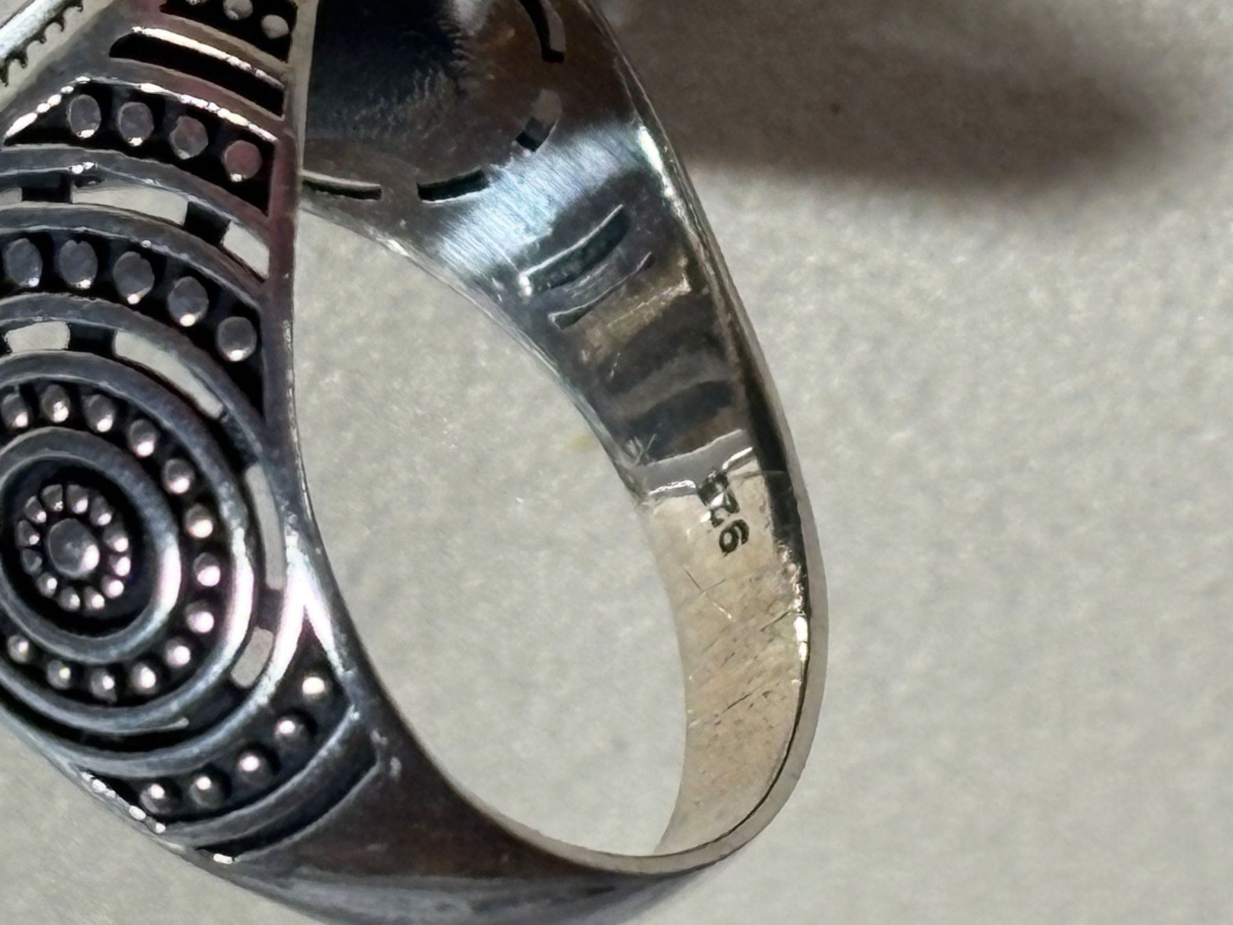 Onyx Anelli: Silberring 925, mit Onix, Gr. 27 – Usato da St. Peterzell venduto da verena40 4