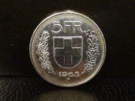 5 Franken Silber 1965 Fünfliber Münze