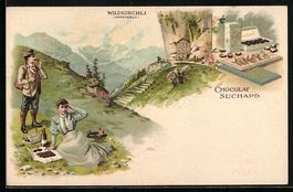 Litho Wildkirchli, Chocolat Suchard, Paa