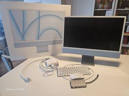iMac 24" M1 Bleu-16GB RAM/1TB SSD-Comme Neuf+Boîte & Hub USB