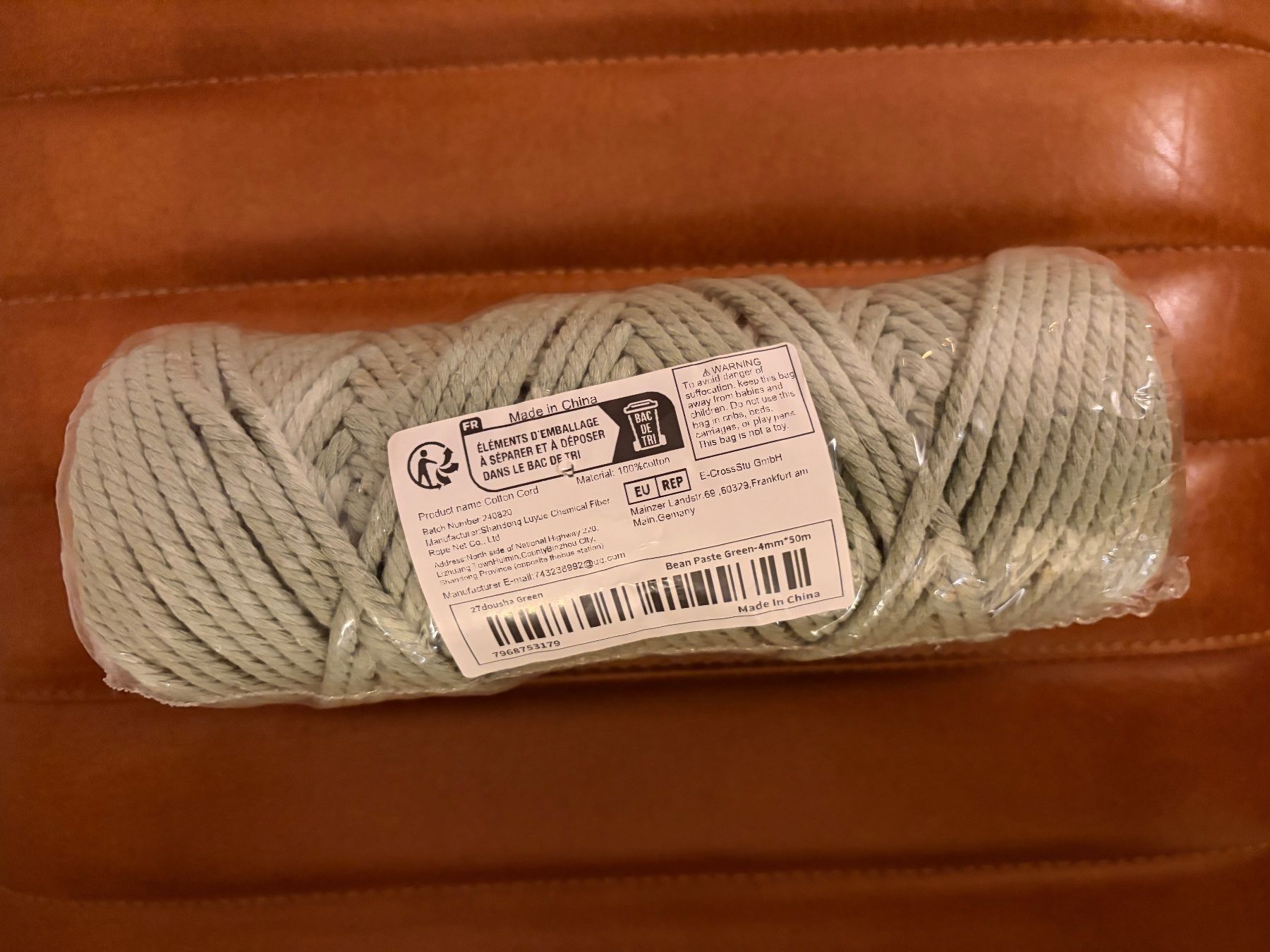 Cordicelle & Fili: Macrame Rope 4mm 50m (New and Unopened) – Nuovo e nell'imballaggio originale da Zürich venduto da mxcs 1