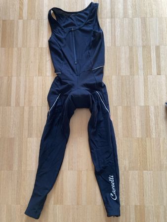 Tuta ciclismo invernale Castelli donna S nera/rossa