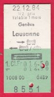KARTON BILLETT, GENÈVE - LAUSANNE, 1.KLASSE, RETOUR, HALBTAX