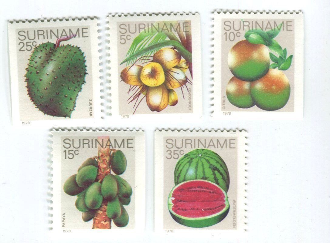 Tutti i francobolli: Briefmarken "Obst". Suriname. – Nuovo e nell'imballaggio originale da Basel venduto da Butsch5