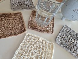 6 Coaster Untersetzer Glas Tasse Deko Alhambra handgemacht
