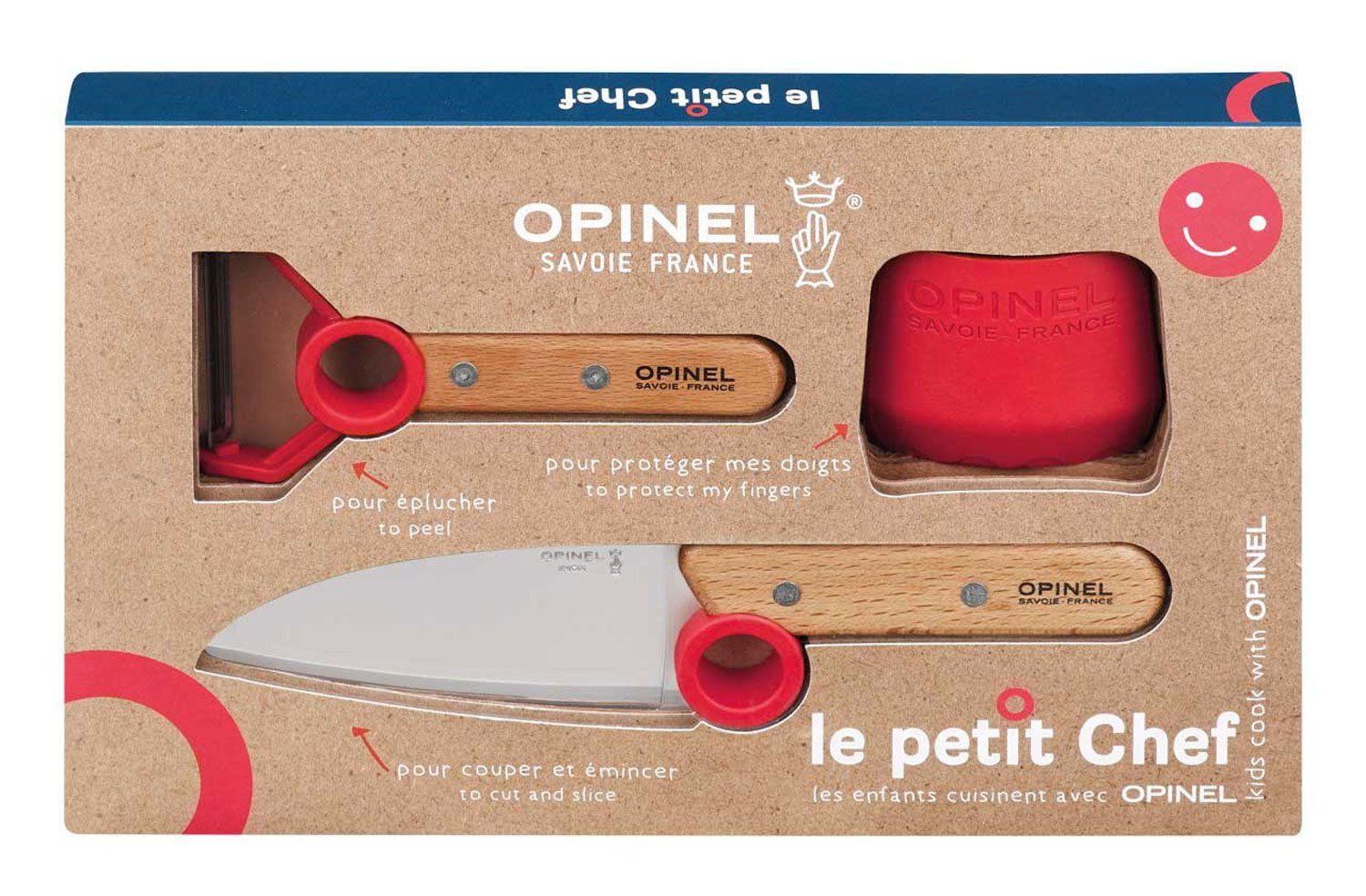 Opinel Coltelli da cucina: Opinel " Le petit Chef " - Kinder Küchenmesser-Set, 3-teilig – Nuovo e nell'imballaggio originale da Berneck venduto da WEMATCO_GmbH