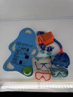 Schwimmhilfe Taucherbrillen Schnorchel Set Kinder blau/oran