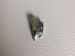 Silber Anhänger mit echt Stein