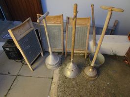 Antike Wasch Werkzeuge aus Privater Sammlung