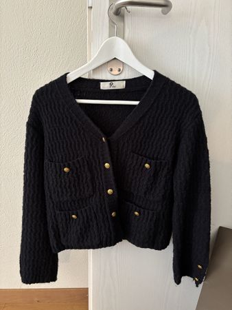 Black Knit Cardigan, Size S