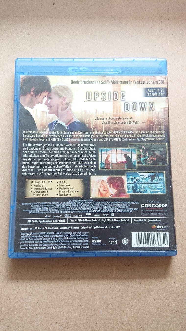 Tutti i DVDs: Upside Down - Blu-ray – Usato da Chur venduto da FreakofRarity 1