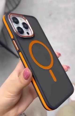 Apple Cover & Protezioni schermo: iPhone 16 Pro MagSafe Hülle Schwarz Orange – Nuovo e nell'imballaggio originale da Meilen venduto da Zen25 1