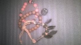 armband  modeschmuck,,,roserot und schwarz