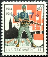 Soldatenmarke 1.WK, Infantrie Rgt 11, Aufdr, Wi 2.Div 48