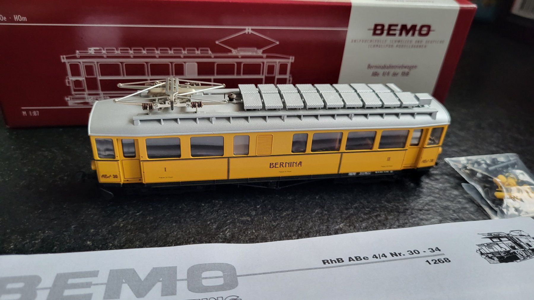 【付属品未開封】Bemo 1268 160 ABe4/4 30 ベルニナ　HOm Bemo 1268 160 RhB H0m Abe 4/4 Triebwagen 30
