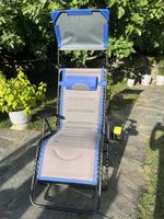 Sedia sdraio da giardino con tettuccio e portabicchieri