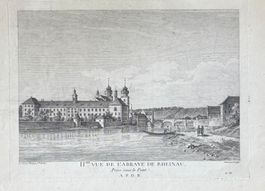 Orig. Kupferstich 1780, Zurlauben, Kloster Rheinau