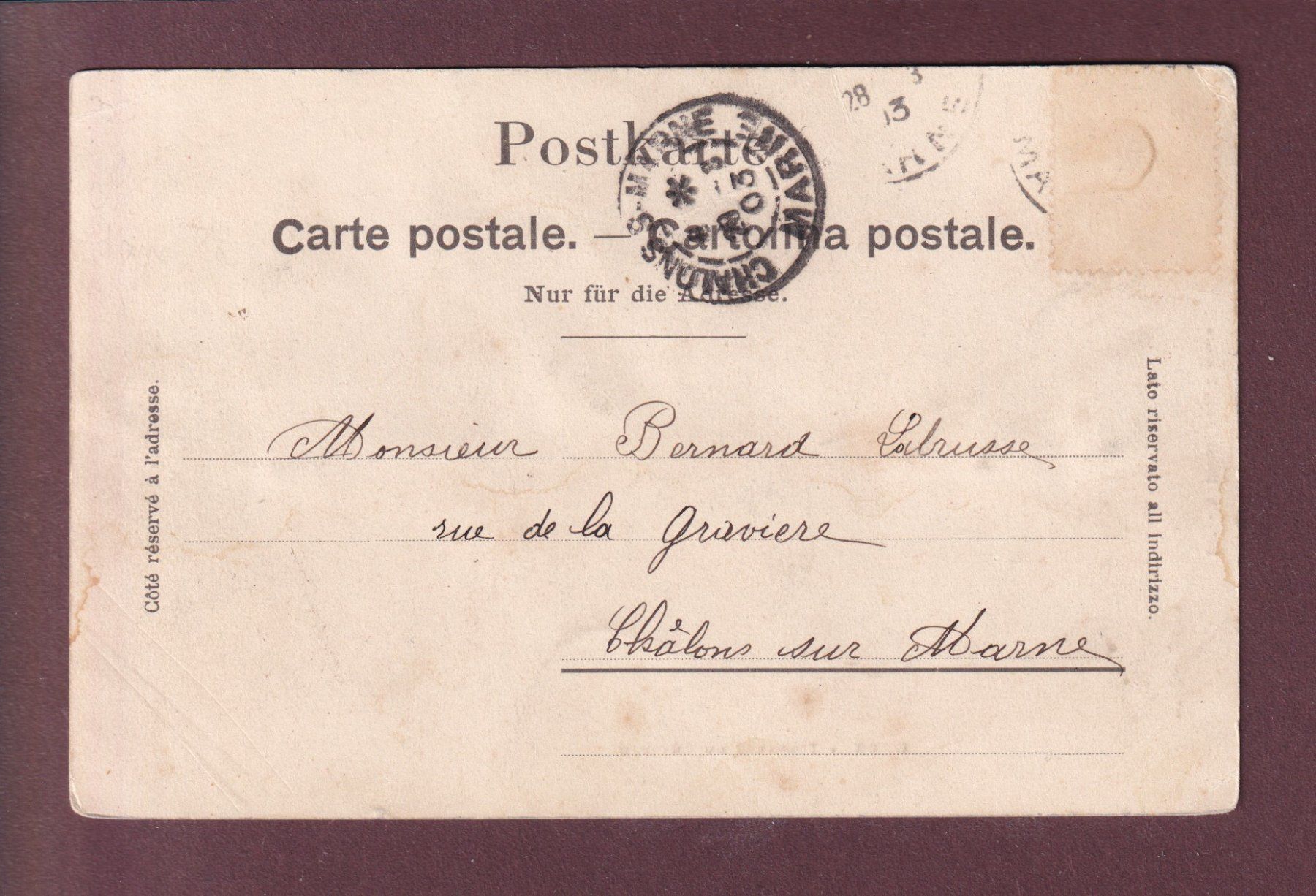 Cartoline postali: ORBE - Terrasse du château - 1903 – Usato da Pully venduto da nicecards 1