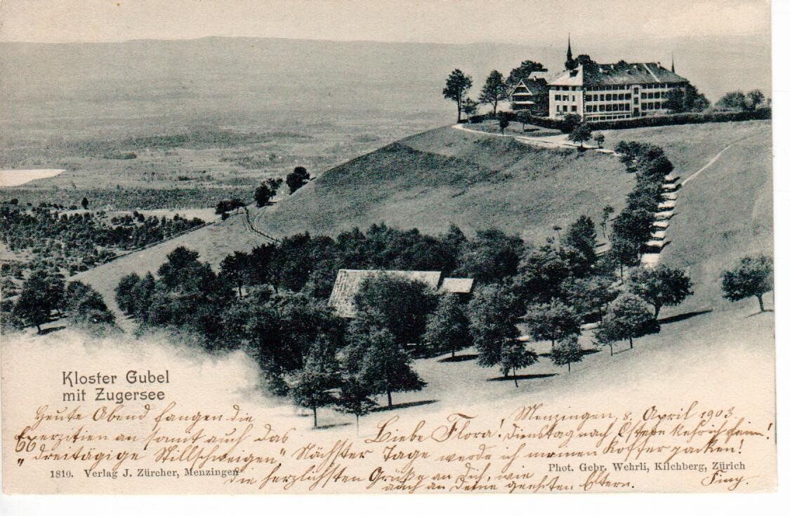 Ansichtskarten: Kloster Gubel mit Zugersee  1903 – Gebraucht aus Wolhusen von Curver9