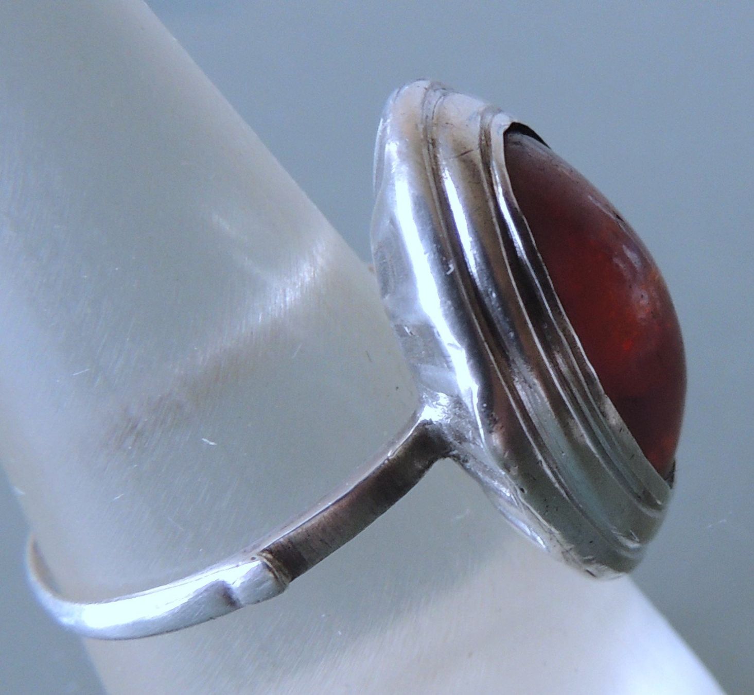 Anelli: Silber 800 Fingerring mit einem Bernstein Gr. 56 – Usato da Waldenburg venduto da schaller707 2