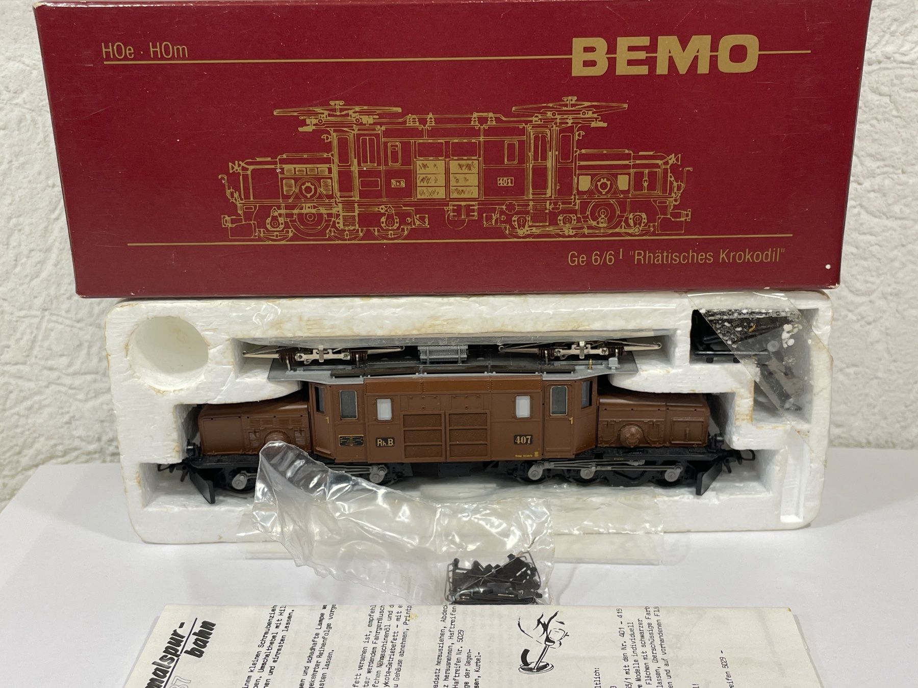 Bemo 1255 137 RhB Ge 6/6 I, Nr 407, Rähtisches Krokodil, H0m (Gebraucht ...