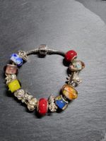 Bracelet charme en métal argenté
