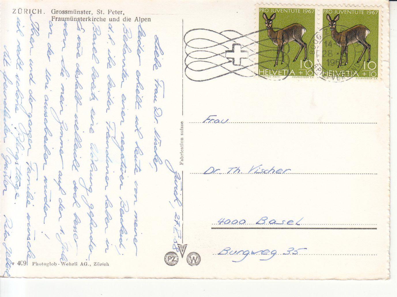 Cartoline postali: Zürich 1968 – Usato da Bürglen TG venduto da StampGraf 1