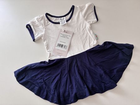 Babauba Viscose Kurzarm Kleid dunkelblau 74/80
