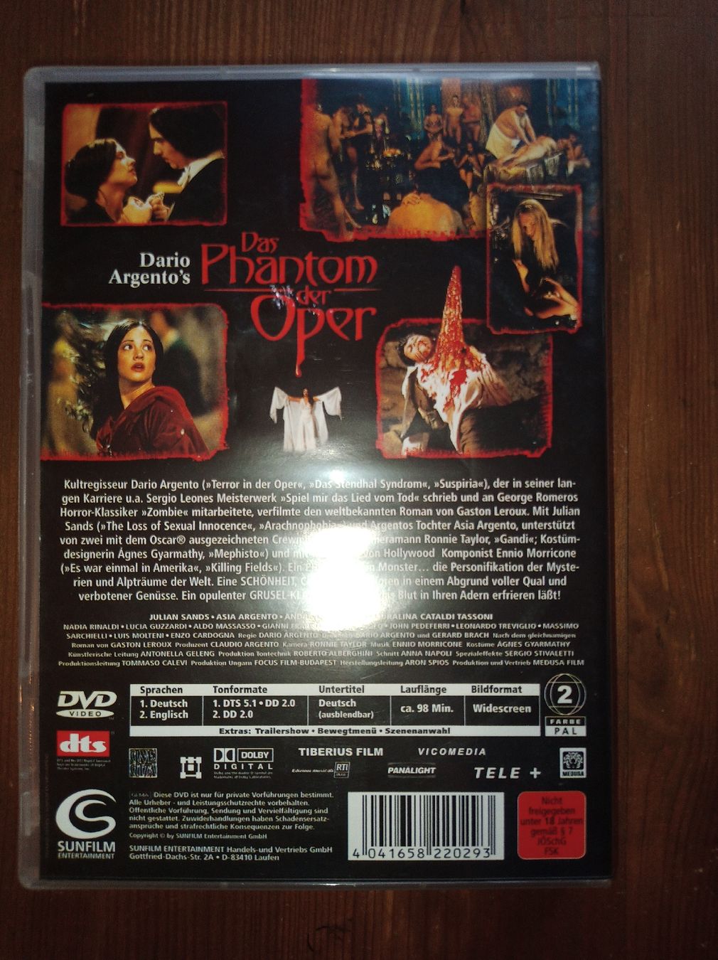 Tutti i DVDs: DVD - Das Phantom der Oper - Dario Argento Version! – Usato da Tann venduto da Veebee6 1
