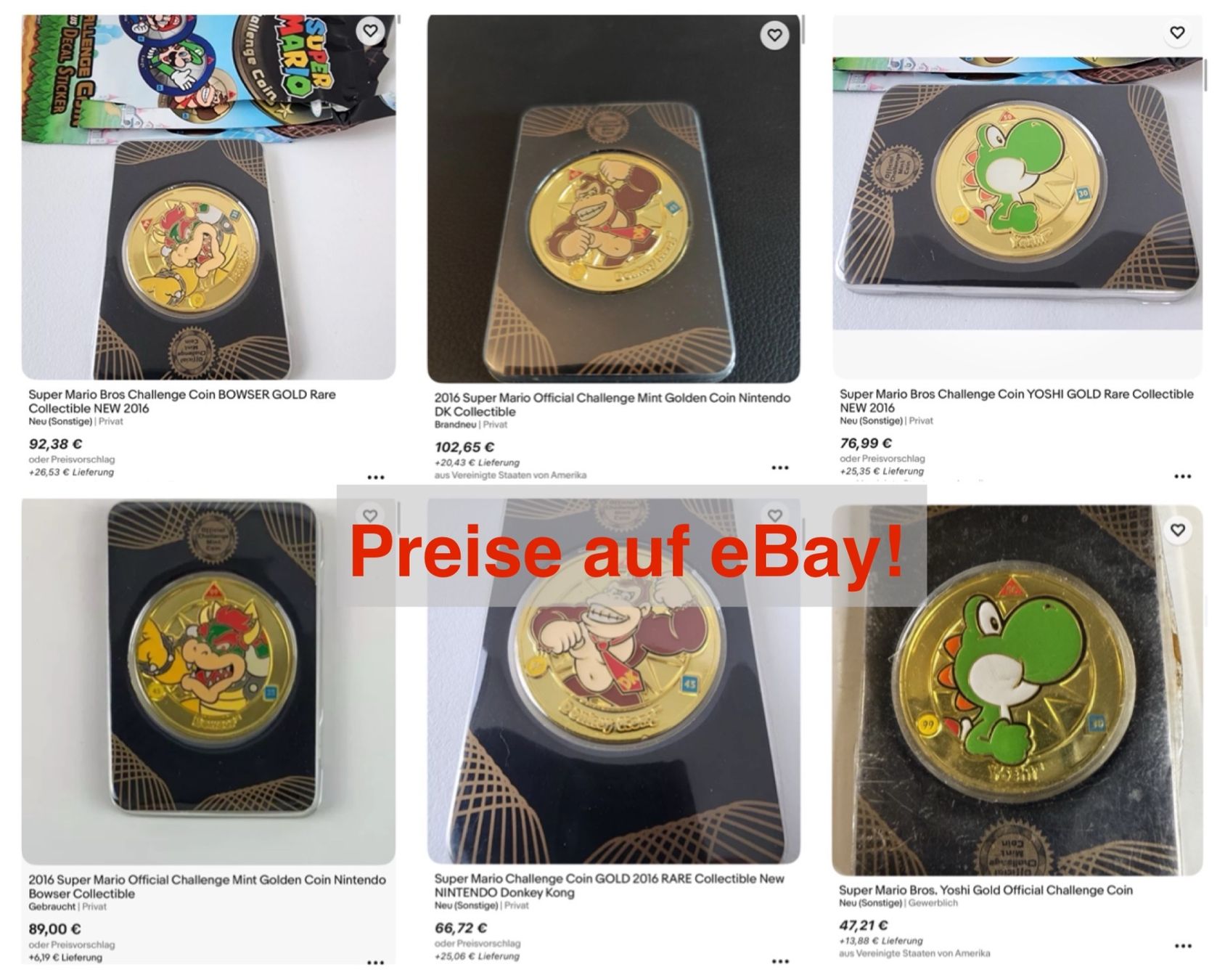 Tutti le monete: 18 Stk. Nintendo Super Mario Challenge Coins + Displaybrett – Nuovo e nell'imballaggio originale da Aesch BL venduto da CollectorsBest 8