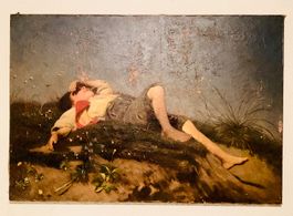 Hirtenknabe Ölbild von Eduard Mentzel nach Franz von Lenbach