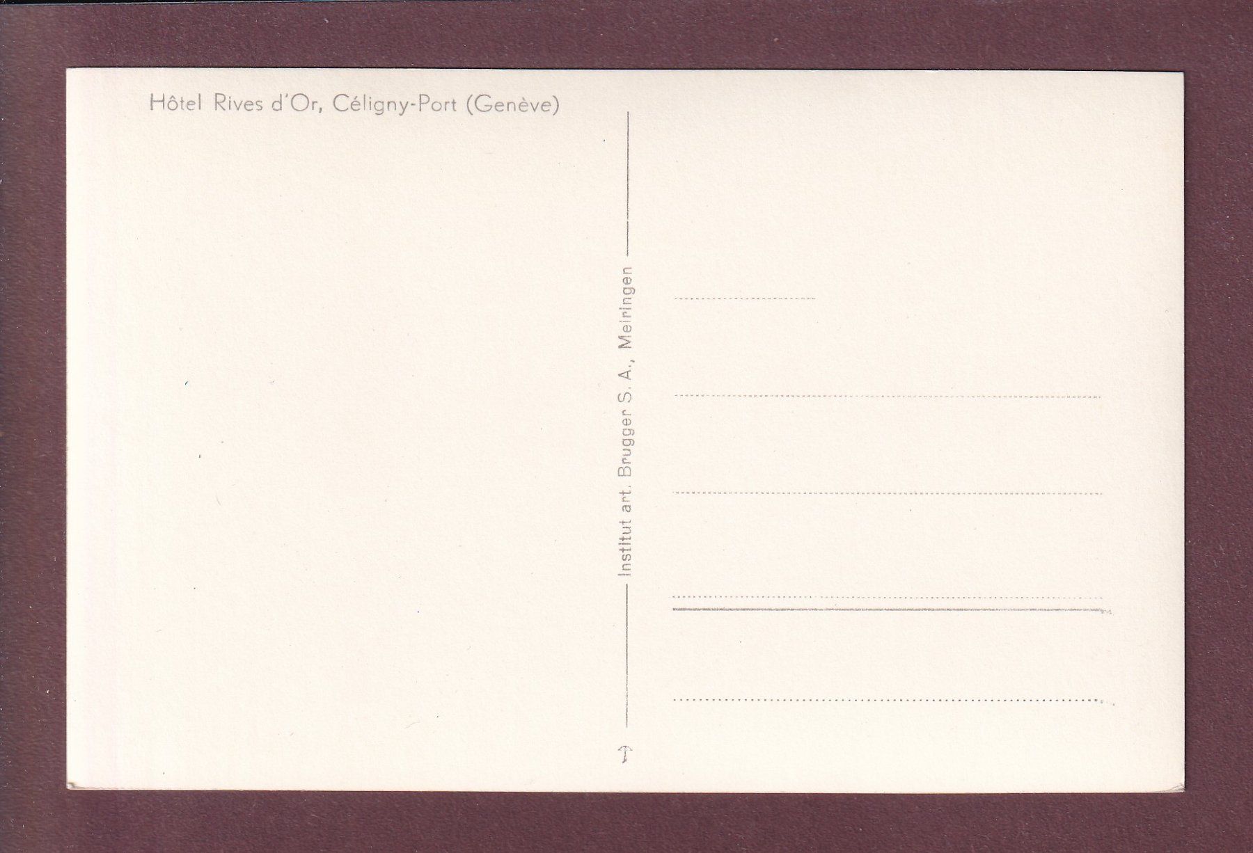 Cartoline postali: CELIGNY - Hôtel Rives d'Or – Usato da Pully venduto da nicecards 1