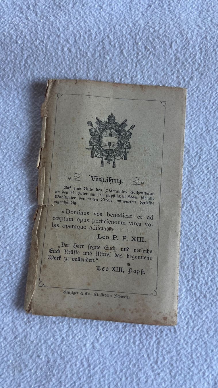 Libri: Antikes Gebetsbüchlein Rothenthurm,  1889 – Usato da Schübelbach venduto da Dolly990_2 2