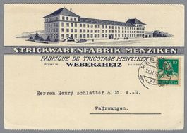 1930, STRICKEMWARENFABRIK MENZIKEN, ILLUSTR. PK.