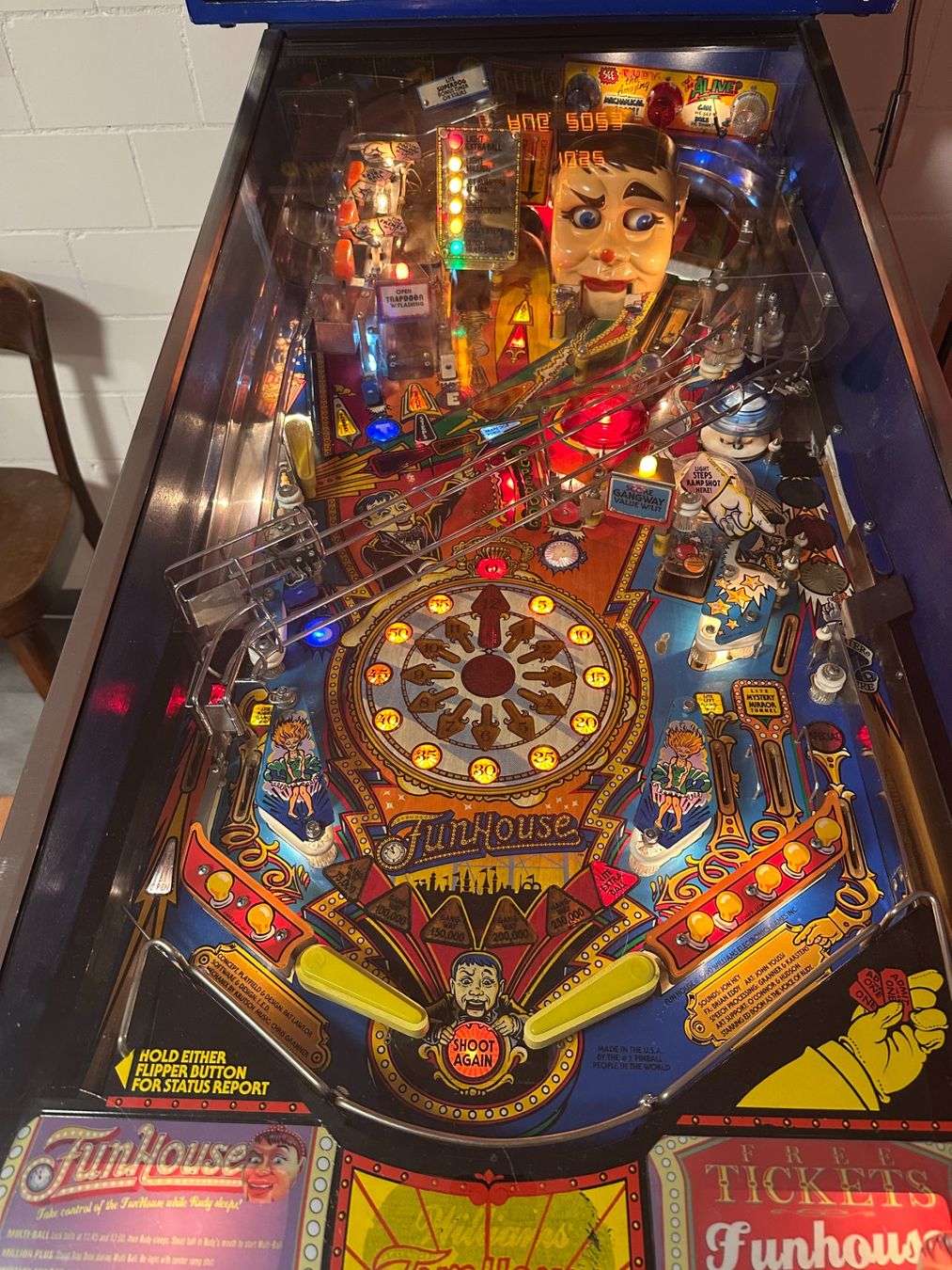 Williams Flipper: Flipperkasten Williams Fun House 1990 – Usato da Fehraltorf venduto da Statue 3