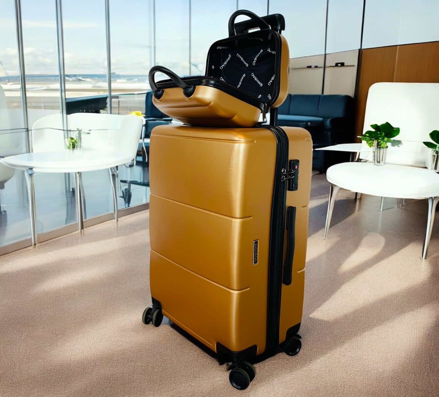 Reisekoffer: 2er gateBAG Koffer Gepäck SET Grösse L 67cm GOLD NEU – Neu und originalverpackt aus Bergdietikon von shopAgent 4