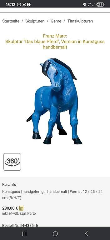 Sculture & Statue: Franz Marc "Das Blaue Pferd " – Usato da Horgen venduto da cheffele01 1