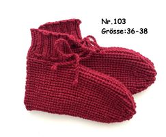 Kuschel - Fernseh - Bettsocken aus Merinowolle Nr.103