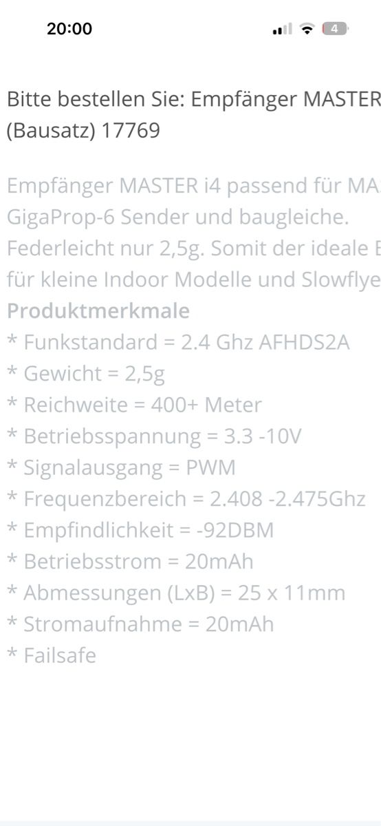 Récepteurs: Empfänger MASTER i4 2.4 GHz  – Neuf (Voir description) à Altendorf par Roman771 1