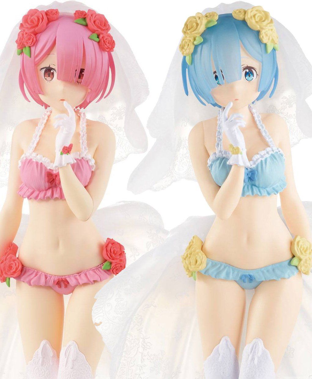 Bandai Statuette: Re:Zero EXQ Duo Rem + Ram 22 cm – Nuovo e nell'imballaggio originale da St-Imier venduto da ATTAKSHOP