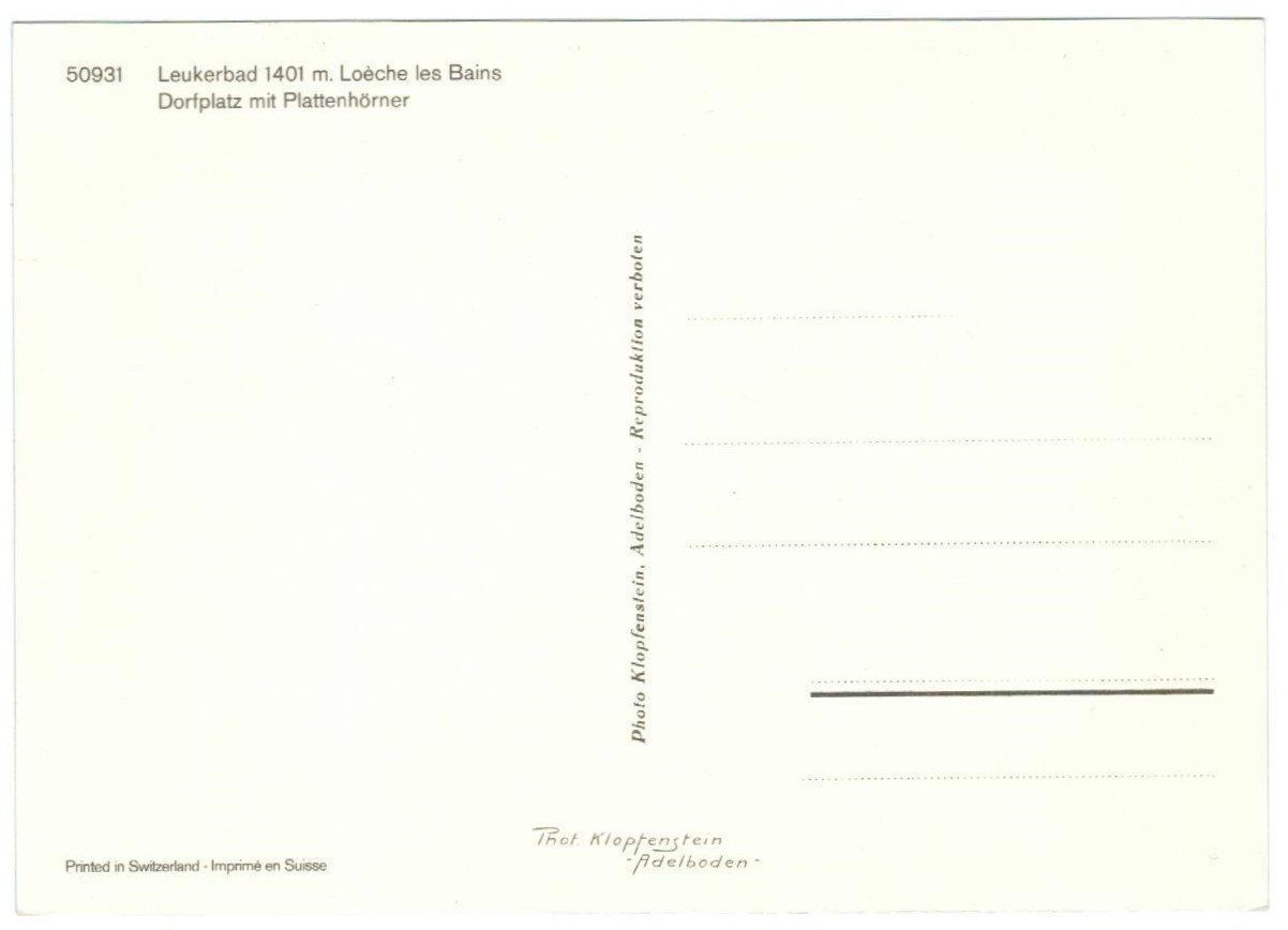 Cartoline postali: AK Leukerbad Dorfplatz VS – Usato da Zürich venduto da Tolima194 1