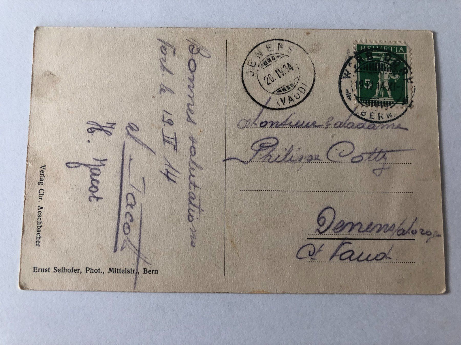 Cartoline postali: Worb (Gesamtansicht) 1914 – Usato da Pfäffikon ZH venduto da Waltoversand 1