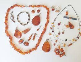 Bernstein  925, 875 ,800 Silber Schmuck Konvolut, Vintage