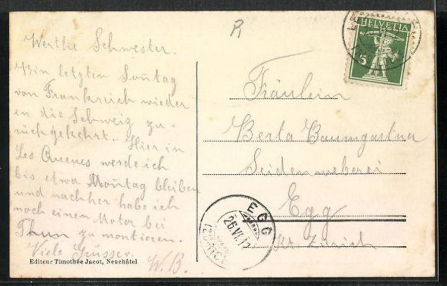 Cartoline postali: Les Queues sur Le Locle, circulée 1912 – Usato da Frauenfeld venduto da POML 1