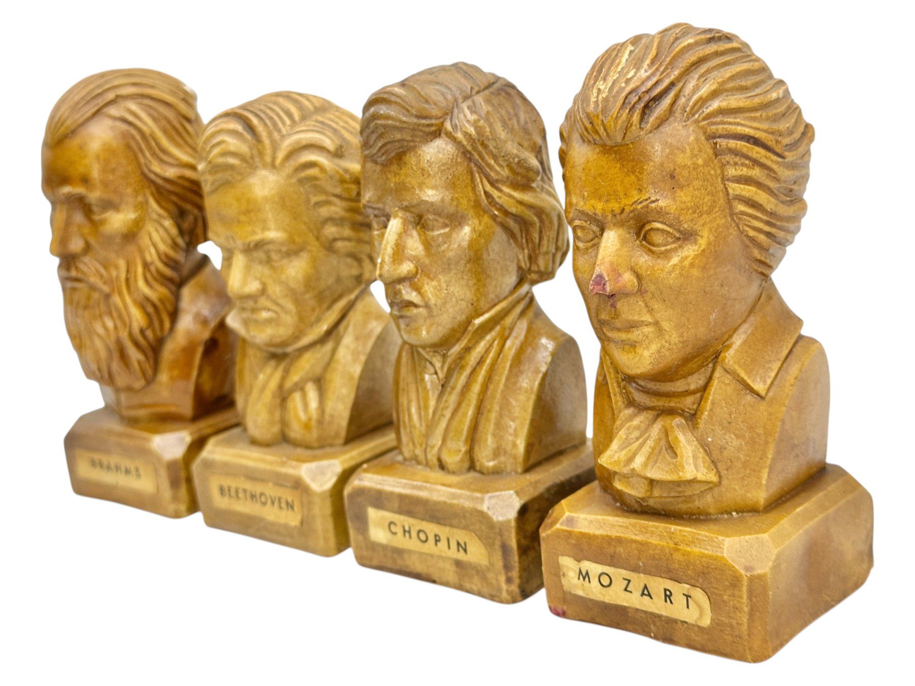 Statuette: 4 Statuettes compositeurs: Brahms, Beethoven, Chopin, Mozart – Usato da Morges venduto da Novantica 7