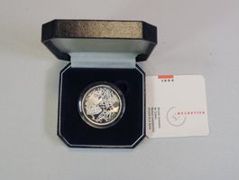 20 Fr. Silbermünze Teufelsbrücke 1994, PP im Etui